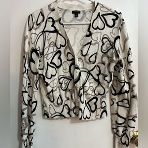 EUC Nine West heart cardigan